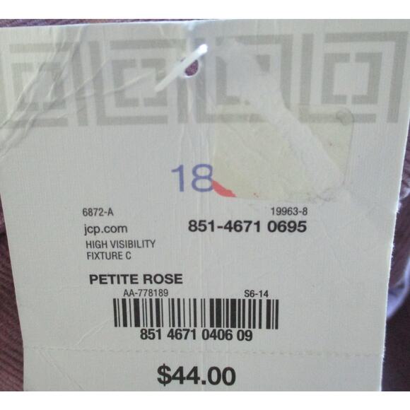 Liz Claiborne Women's Mid Rise Bootcut Stretch Mauve Corduroy Pants NWT Size 18 - Picture 10 of 10